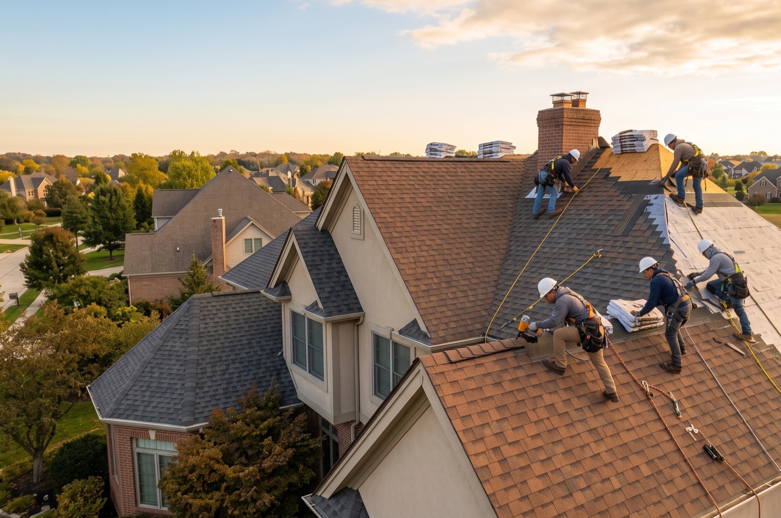A newly finished shingle roof on a home in the Inglewood area